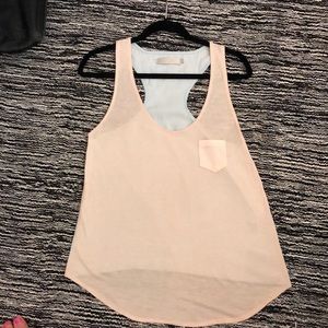 Two tone racer back tank top